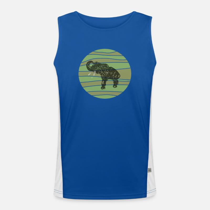 Edelfant Elefant im typisch afrikanischen Look. Funktionelles Kontrast-Tank Top für Männer 