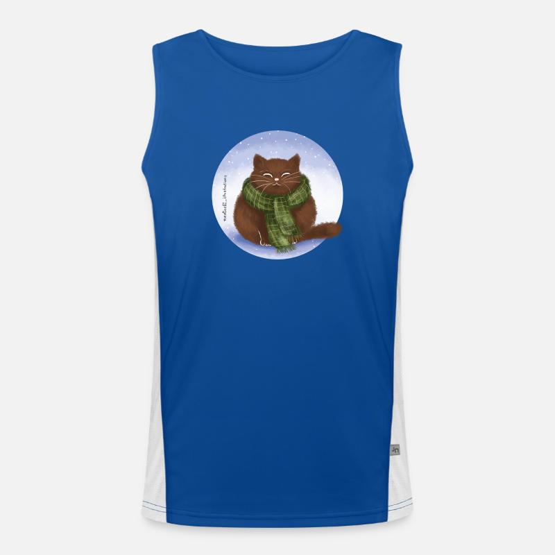 Katze Winter Funktionelles Kontrast-Tank Top für Männer 