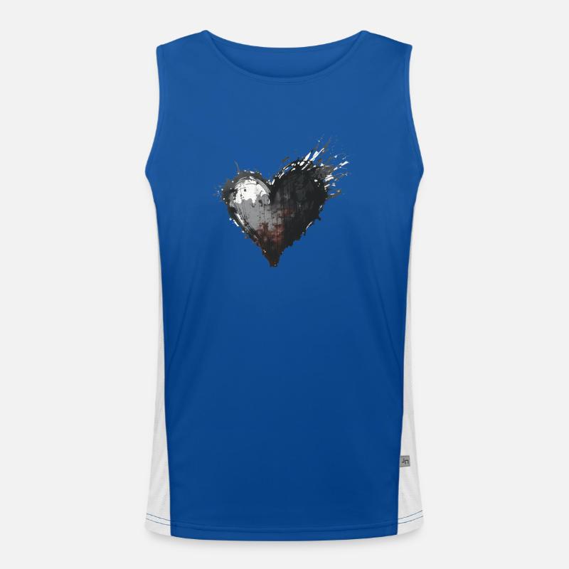 Herz Schwarz Funktionelles Kontrast-Tank Top für Männer 