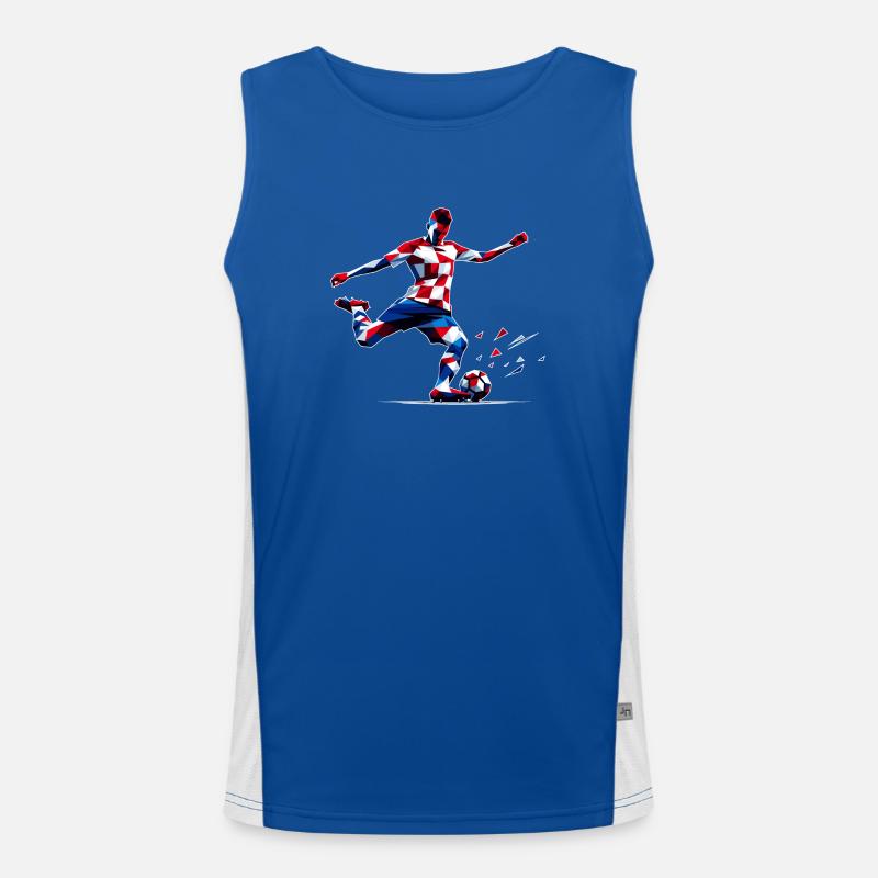 Fussball Kroatien Funktionelles Kontrast-Tank Top für Männer 