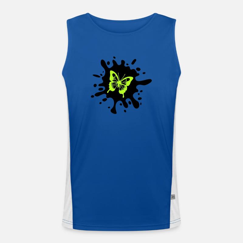 schmetterling farbklecks Funktionelles Kontrast-Tank Top für Männer 