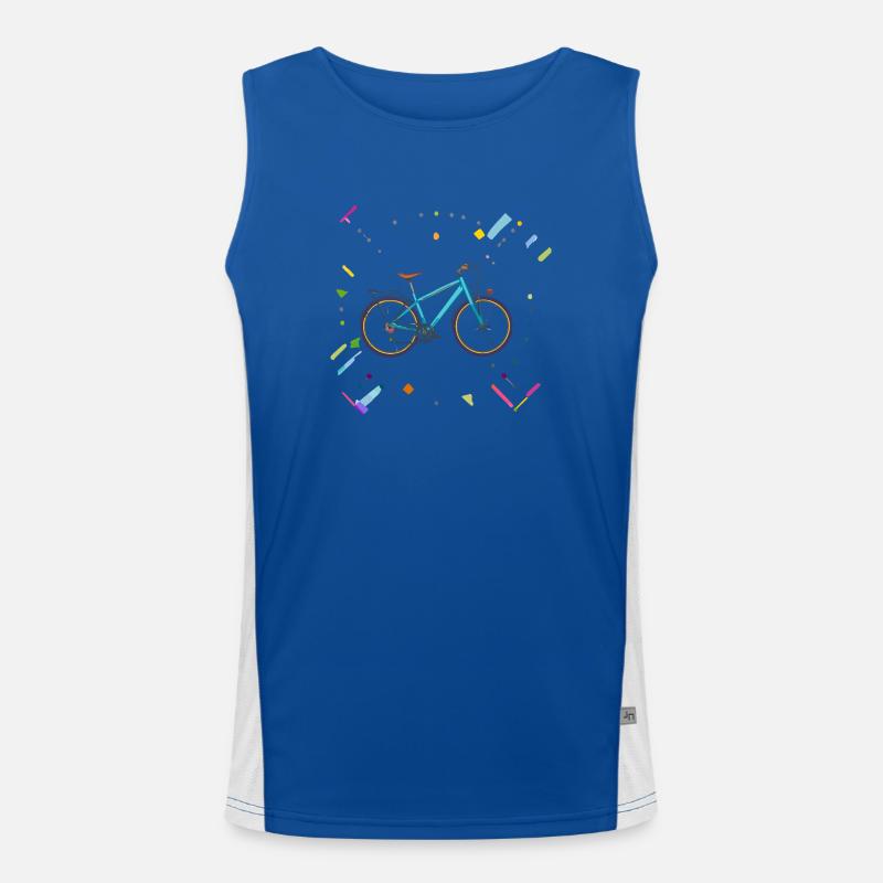 Abstrakt, Zeichnung,Fahrrad,bunt Funktionelles Kontrast-Tank Top für Männer 