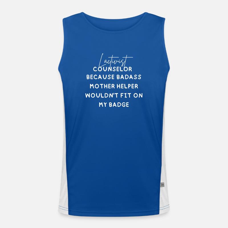 Humor lactation consultant breastfeeding support Men's Functional Contrast Tank Top 