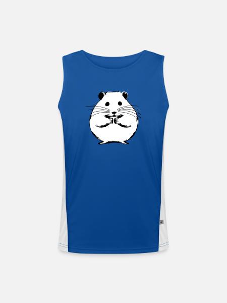 Hamster süß Tier Nagetier Tiere Haustier Vektor 10 - Funktionelles Kontrast-Tank Top für Männer  - Royal/Weiß - Vorne
