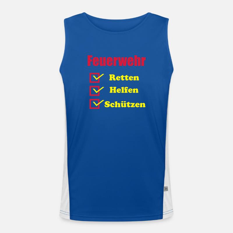 Firemen Rescue Help Protect Men's Functional Contrast Tank Top 