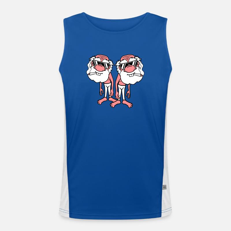 2 freunde team paar duenn cool rauchen sonnenbrill Funktionelles Kontrast-Tank Top für Männer 