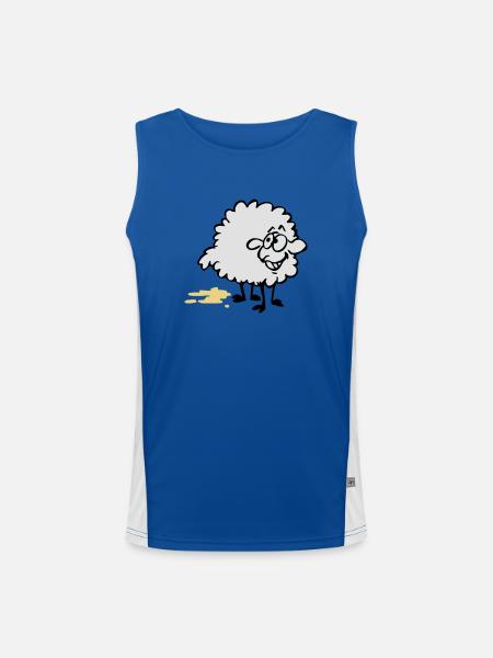 Piss Schaf - Funktionelles Kontrast-Tank Top für Männer  - Royal/Weiß