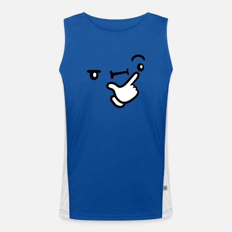 Thinking Face Thoughtful Men's Functional Contrast Tank Top 