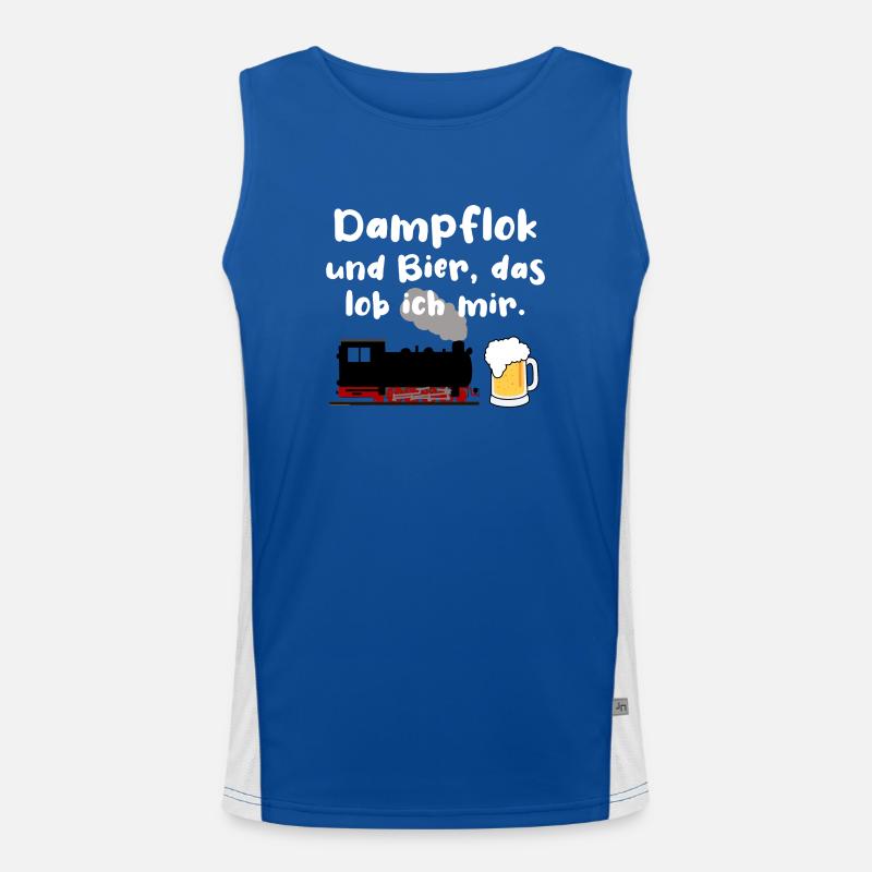 Eisenbahn Dampflok Bier Eisenbahner Zug Funktionelles Kontrast-Tank Top für Männer 