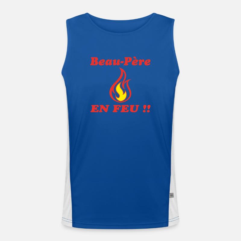 Stepfather ON FIRE - Men's Functional Contrast Tank Top  - royal/white
