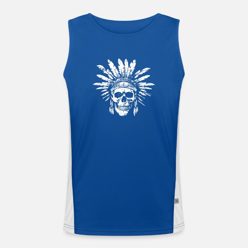 indianer skull 01 Funktionelles Kontrast-Tank Top für Männer 