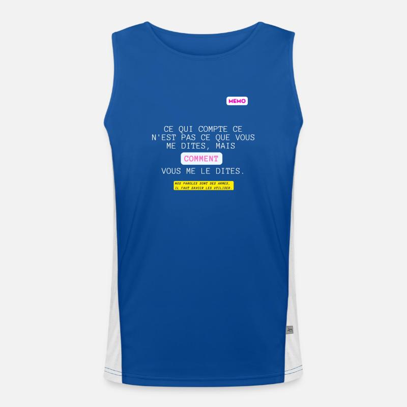 C'est qui compte, pas quoi mais comment. Débardeur respirant contrasté Homme 