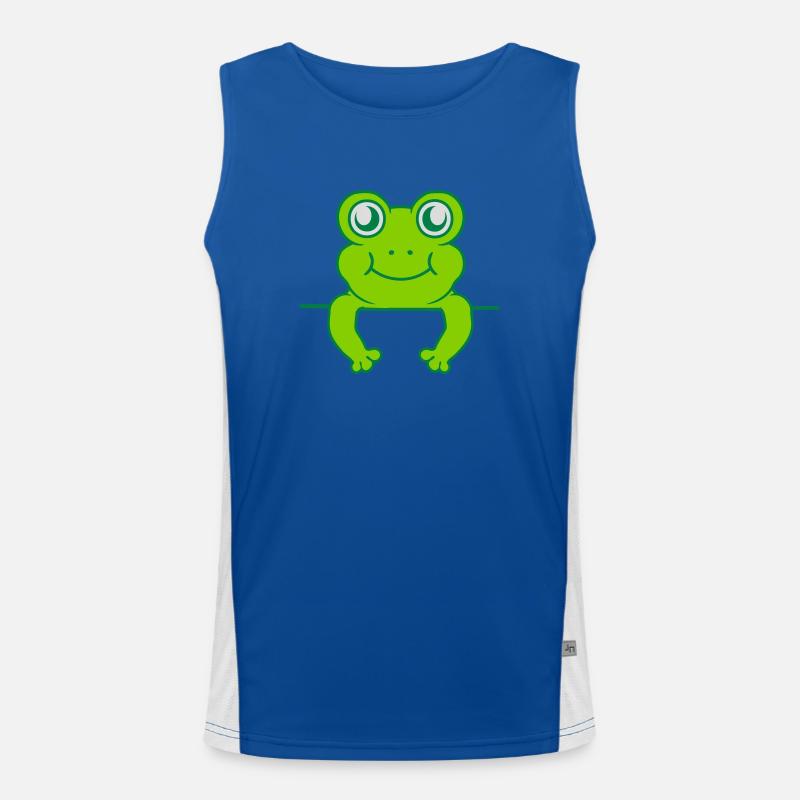 Shield Wall Frog Comic - Men's Functional Contrast Tank Top  - royal/white