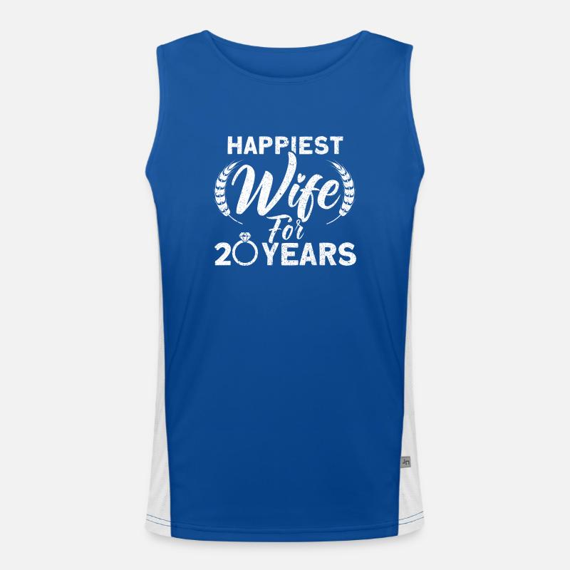 20e anniversaire de mariage Couple Design 20 ans de mariage Débardeur respirant contrasté Homme 