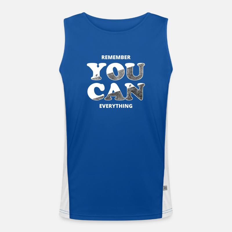 Remember You Can Everything - Men's Functional Contrast Tank Top  - royal/white