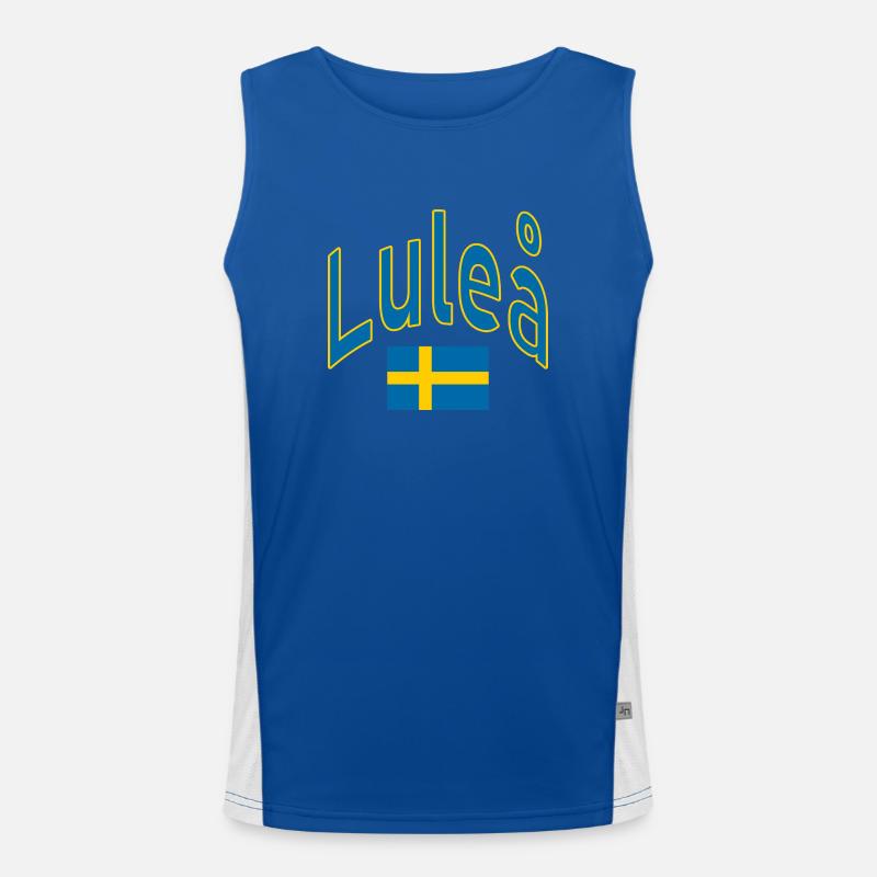 Luleå drapeau suédois Débardeur respirant contrasté Homme 