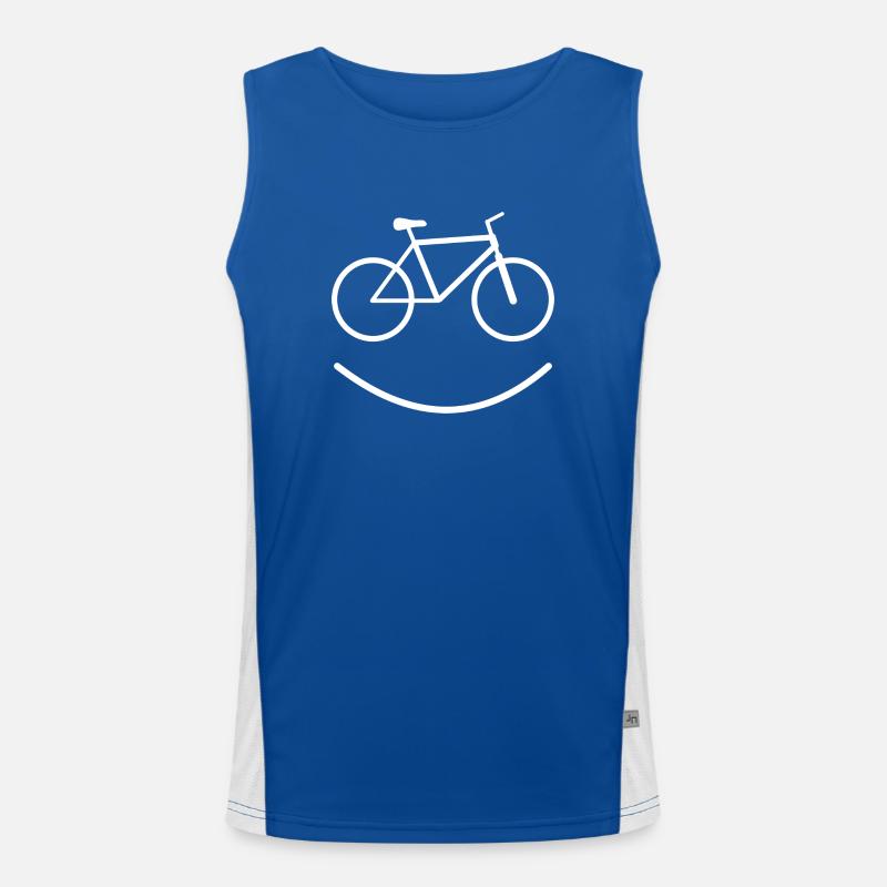 Bicycle Humor Face - Men's Functional Contrast Tank Top - royal/white