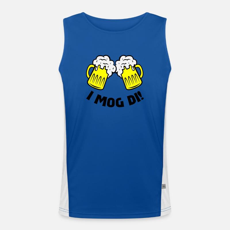 beer i mog di - Men's Functional Contrast Tank Top  - royal/white