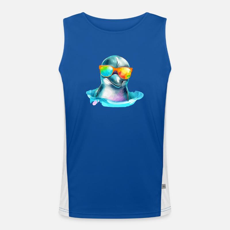 Dol der Delphin Funktionelles Kontrast-Tank Top für Männer 