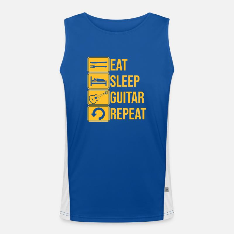Repeat daily playing guitar Men's Functional Contrast Tank Top 