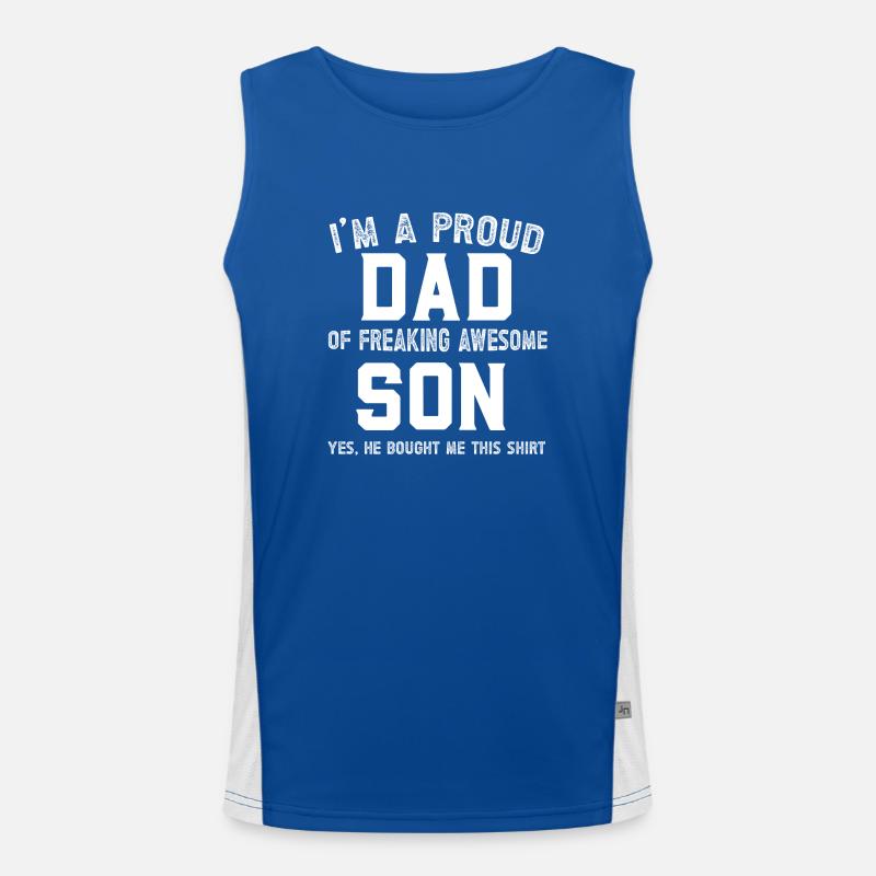 Proud dad of freaking awesome son original idea Débardeur respirant contrasté Homme 