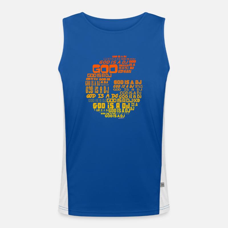 God is a DJ Funktionelles Kontrast-Tank Top für Männer 