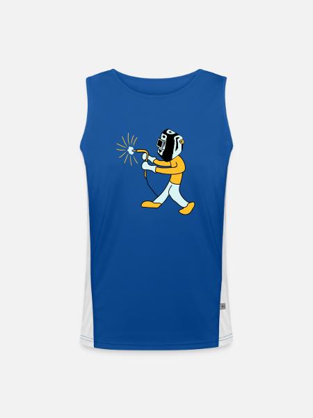 Welder - Débardeur respirant contrasté Homme - bleu/blanc