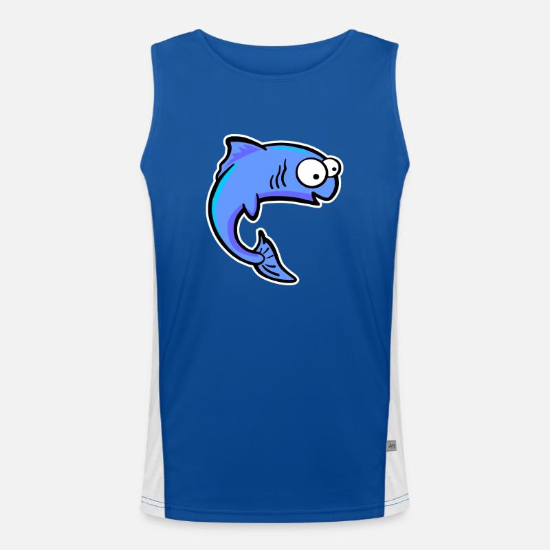 Fish Trout Salmon Men's Functional Contrast Tank Top 