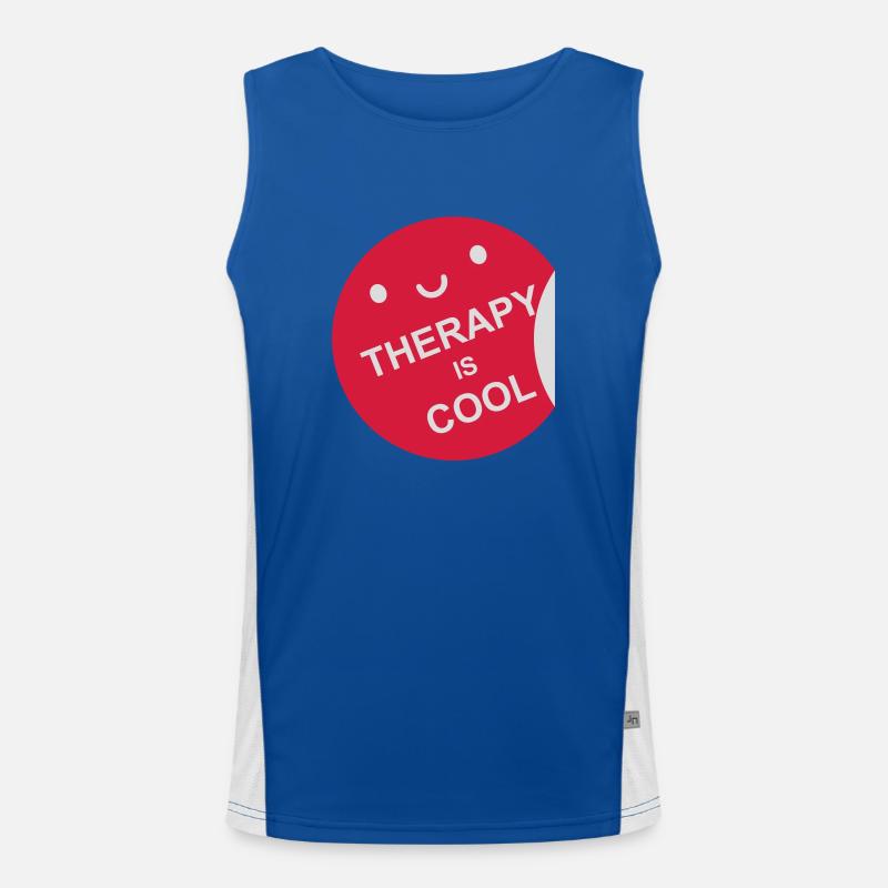 therapy is cool Quote Men's Functional Contrast Tank Top 