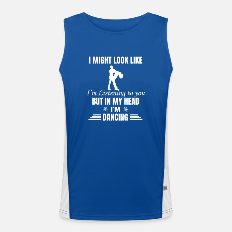 Dancing Dance Music - Men's Functional Contrast Tank Top  - royal/white