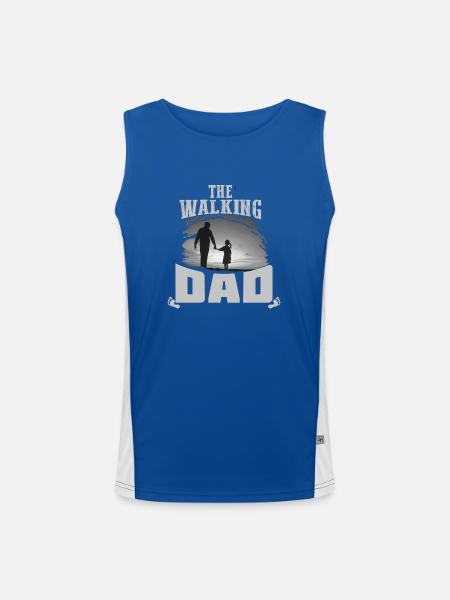 Walking dad shirt2 - Débardeur respirant contrasté Homme  - bleu/blanc - Devant