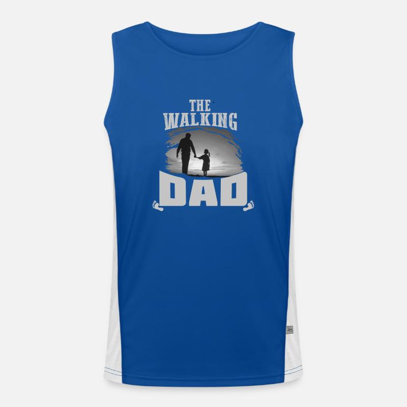 Walking dad shirt2 - Men's Functional Contrast Tank Top  - royal/white