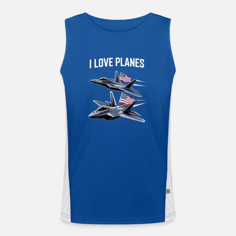 Modern Raptor Formation I Love Planes Men's Functional Contrast Tank Top 