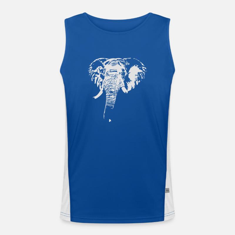 Elephant negative - Men's Functional Contrast Tank Top  - royal/white