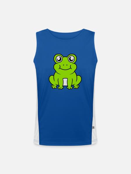 Small seated sweet frog - Men's Functional Contrast Tank Top  - royal/white - Front