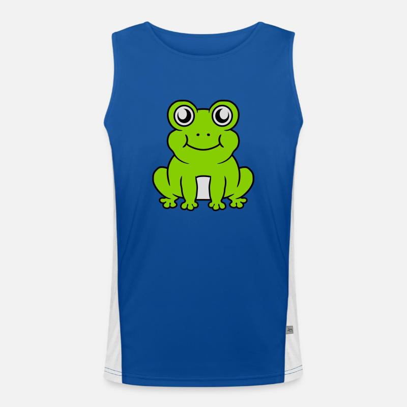 Small seated sweet frog - Men's Functional Contrast Tank Top  - royal/white