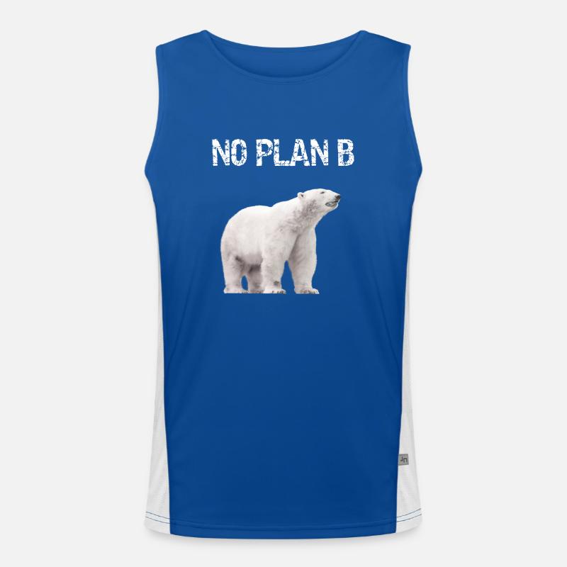No Plan B Protest Klimaschutz Eisbär Welt Funktionelles Kontrast-Tank Top für Männer 