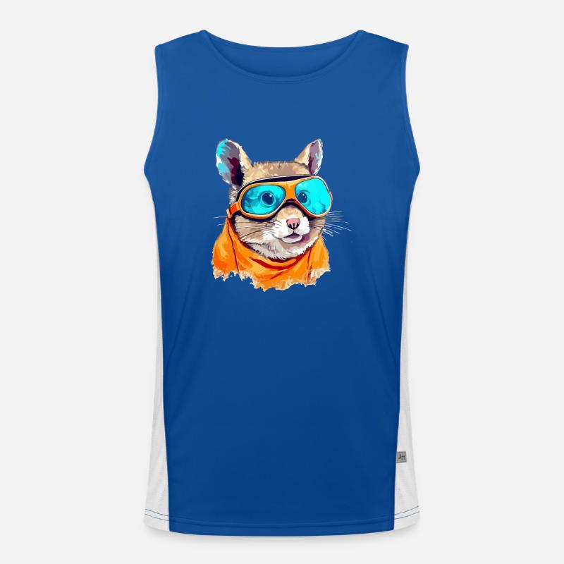 Tik the spectacled squirrel Men's Functional Contrast Tank Top 