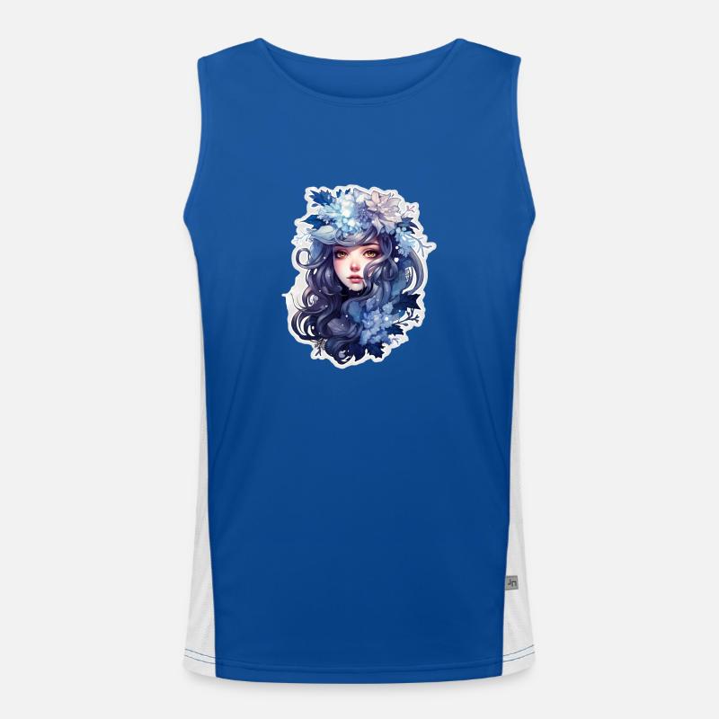 Schnee-Frost-Eis-Mädchen Funktionelles Kontrast-Tank Top für Männer 