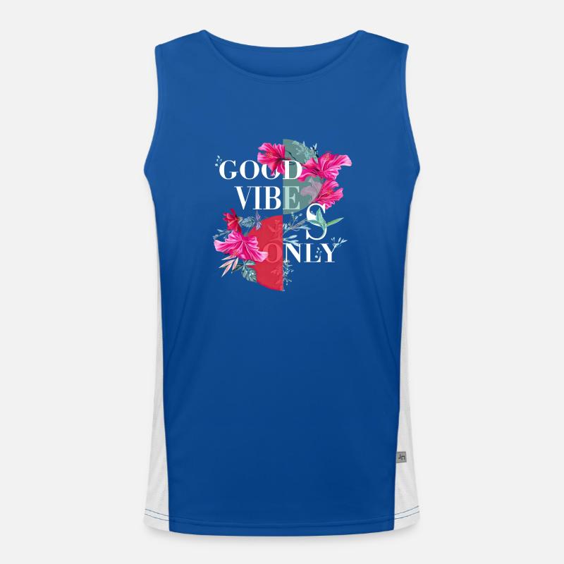 Vibes Only Sticker Quote Vector Vintage Art Styles Men's Functional Contrast Tank Top 