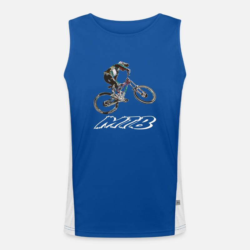 MTB downhill - Men's Functional Contrast Tank Top  - royal/white