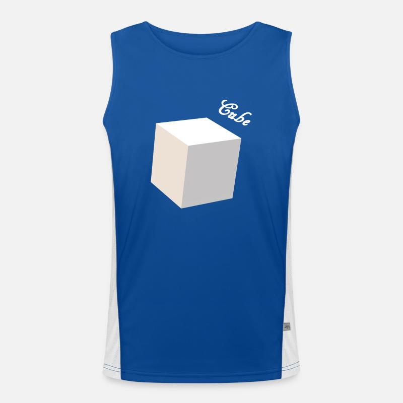 Cube 3D weiß Funktionelles Kontrast-Tank Top für Männer 