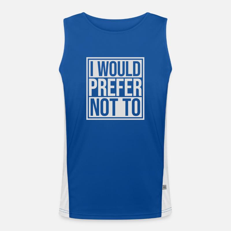 I prefer not to - Men's Functional Contrast Tank Top  - royal/white