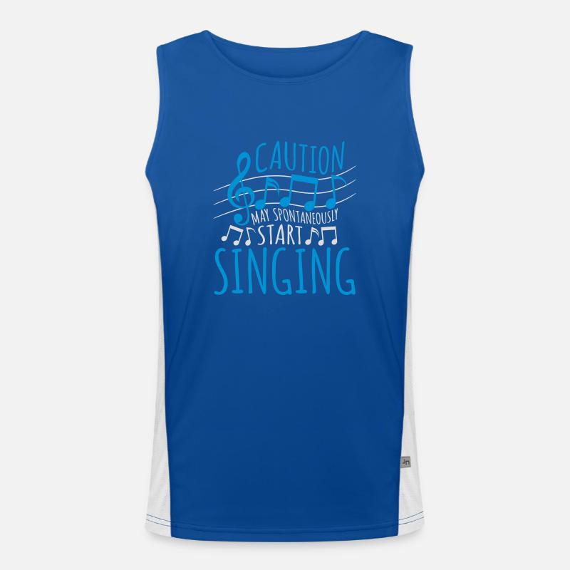 may spontaneously start singing - Men's Functional Contrast Tank Top  - royal/white