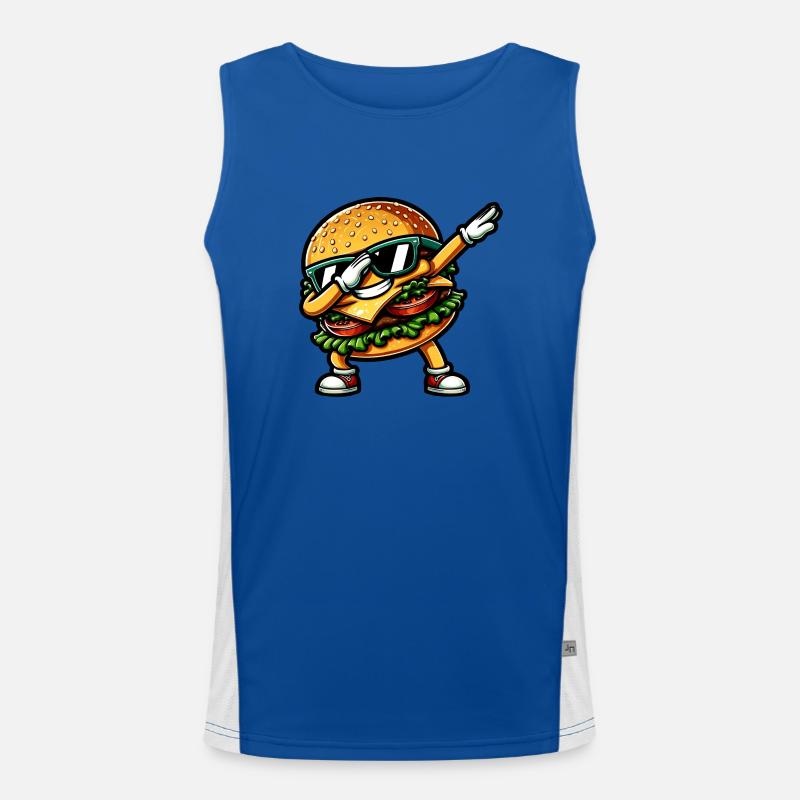 Hamburger & Cheeseburger Dabbing Débardeur respirant contrasté Homme 