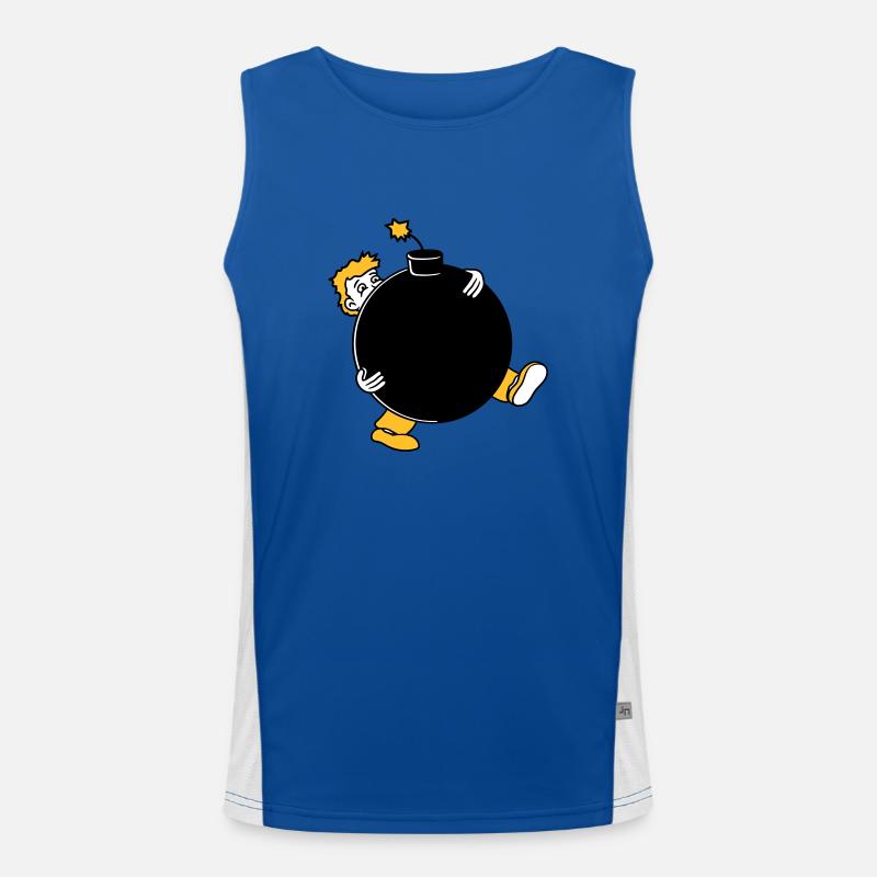 bombe explosion explodieren tnt dynamit gefaehrlic Funktionelles Kontrast-Tank Top für Männer 