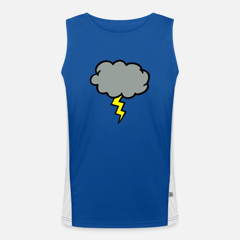 cloud thundercloud lightning thunderbolt - Men's Functional Contrast Tank Top  - royal/white