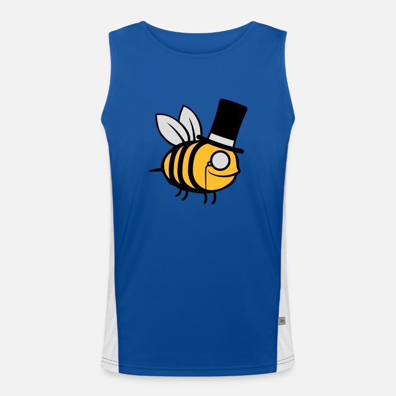 Sir Bee Top Hat - Men's Functional Contrast Tank Top  - royal/white