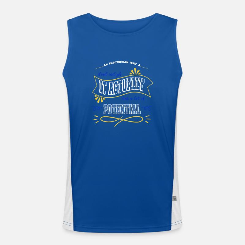 Electrician Apprentice Engineer Computer - Men's Functional Contrast Tank Top - royal/white