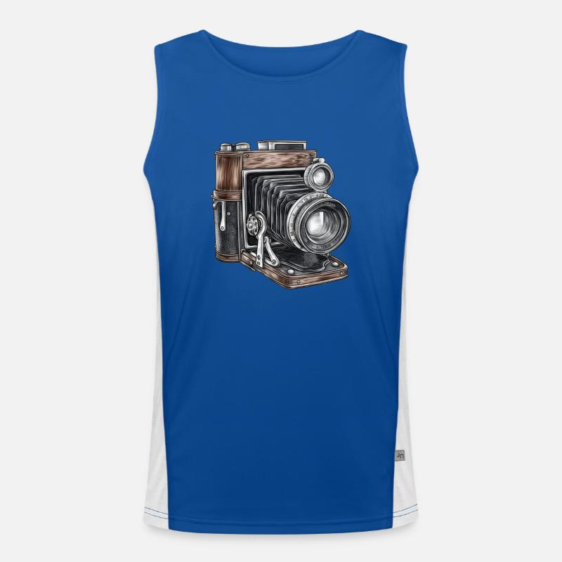 Camera Retro Drawing Men's Functional Contrast Tank Top 